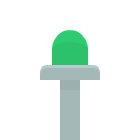 Green button on socle